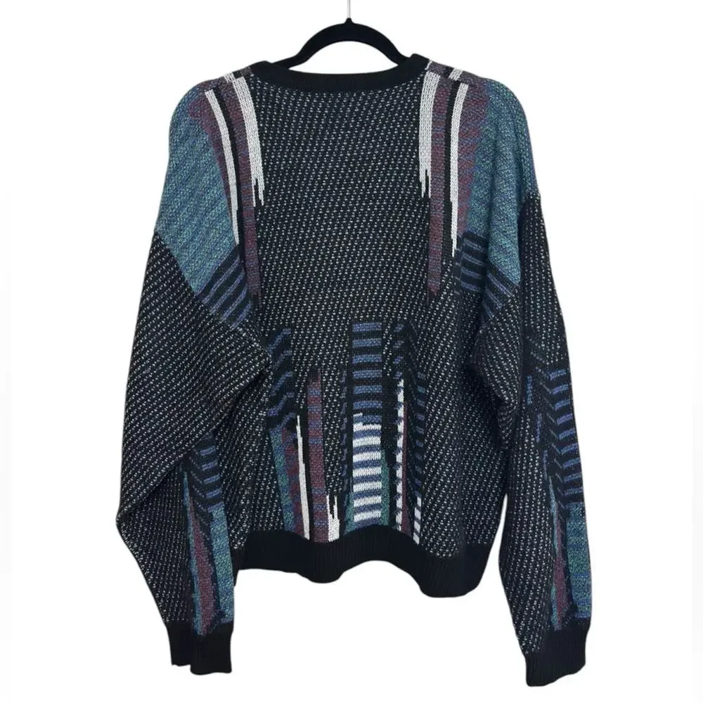 Vintage Jantzen Geometric Print Grandpa Sweater - Size XL